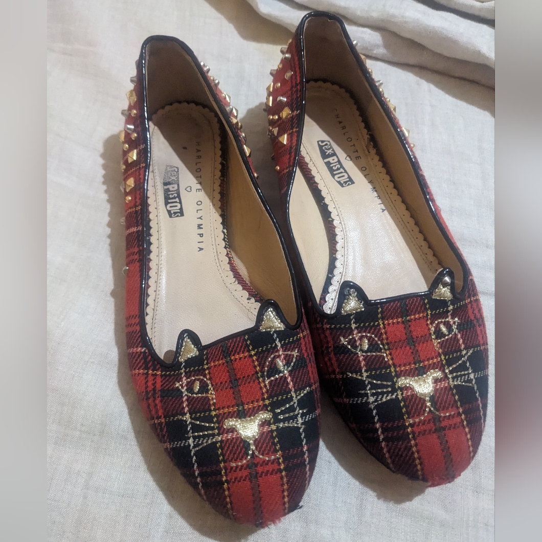 Rare Charlotte OlympiaSex Pistols Collab Kitty Flats